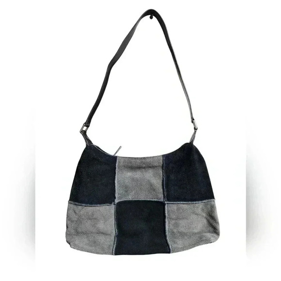 Sonoma Handbags - Genuine Sonoma Jean Company Suede Black Gray Patchwork Shoulder Bag